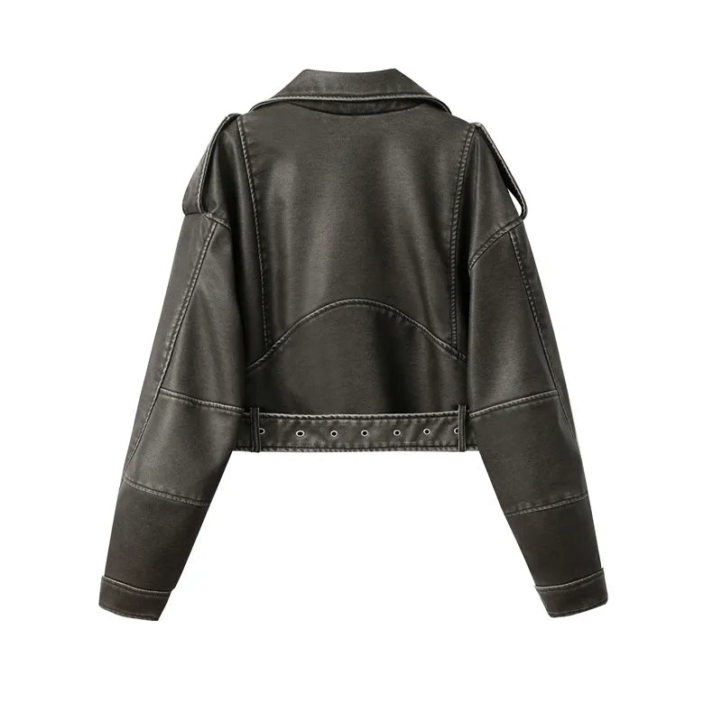 Leather Jacket with Belt